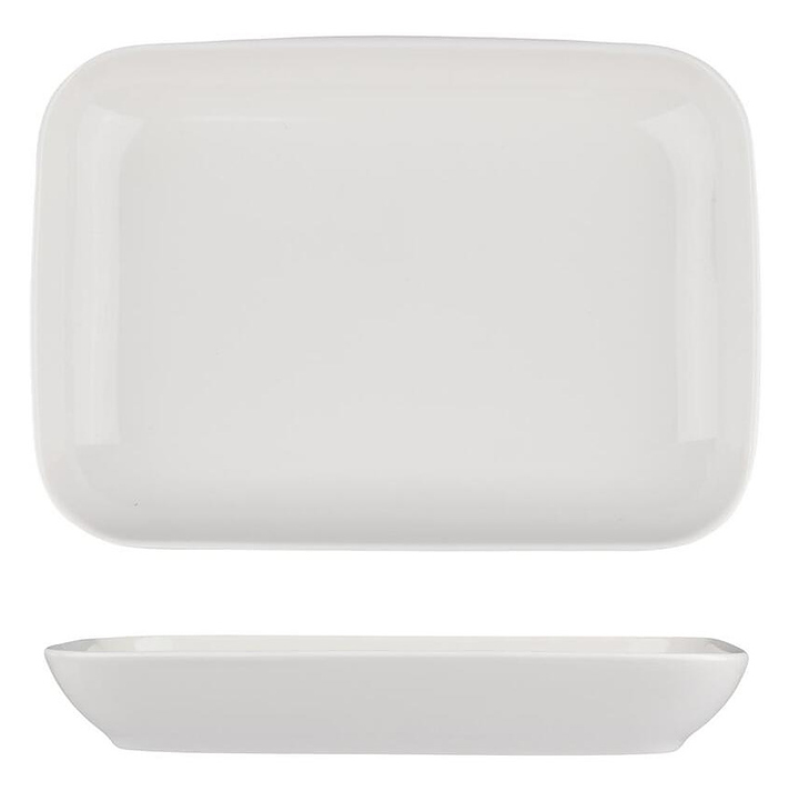 Блюдо прямоугольное Noble Fine Plus 091153А 750 мл 24.7х18 см h 3.5 см, белый