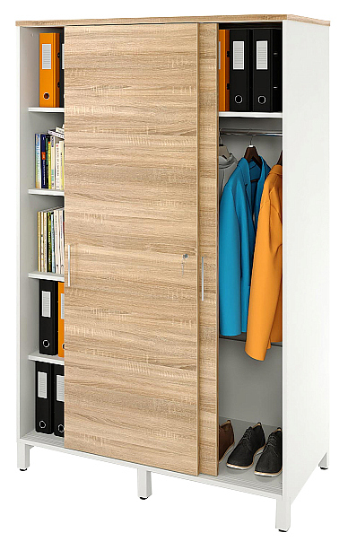 Локер ZAMM 5 полок, штанга МК 600 120х60х190 см фасад дуб Бардолино, корпус белый