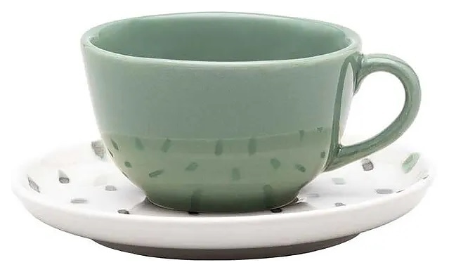 Чайная пара Oxford FLAT Shape SAMAMBAIA 136232 AO04-1C01 (чашка 200мл и блюдце 14см)