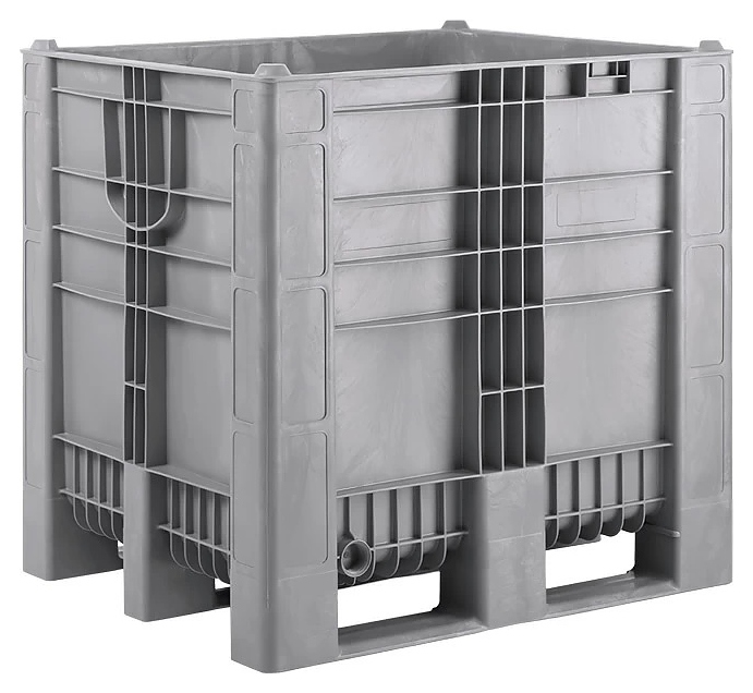 Контейнер ТАРА.РУ С-Box 1210 (1140) 1200х1000х1140 мм (сплошной на полозьях) серый