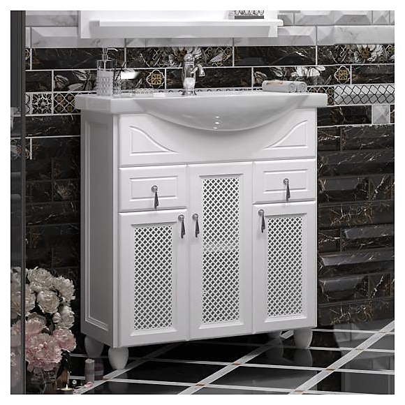 Тумба напольная под раковину OPADIRIS Тибет 75 00-00003879, белый матовый