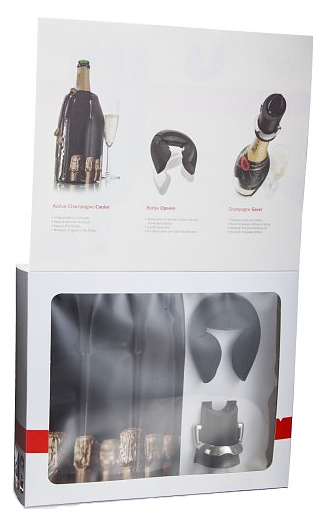 Набор подарочный VacuVin 3889760 1 охладительная рубашка для шампанского+1 пробка+1 устр. для открывания