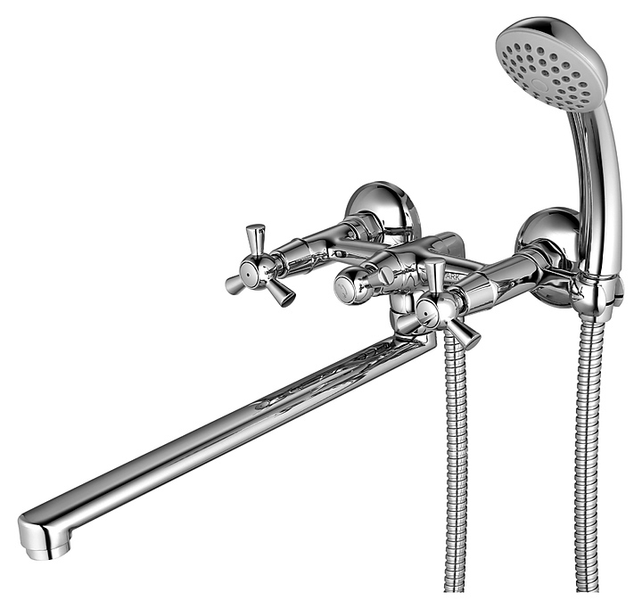 Смеситель для ванны и душа LEMARK Contour LM7451C универсальный, с плоским изливом, хром