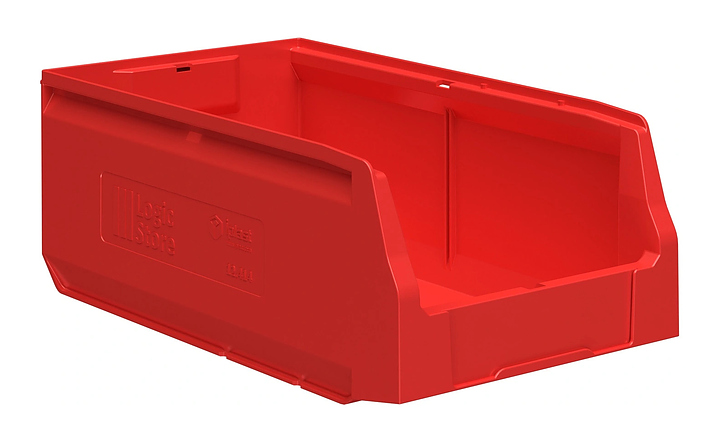 Контейнер iPlast Logic Store 400x225x150 мм с отверстиями для перегородок, красный