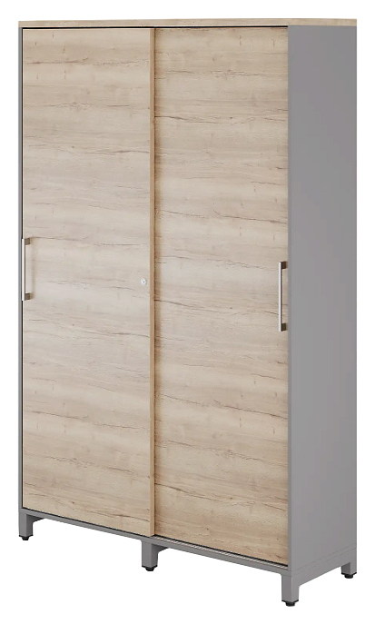 Шкаф для одежды КОБОР HG-120/60/M aluminum/natural