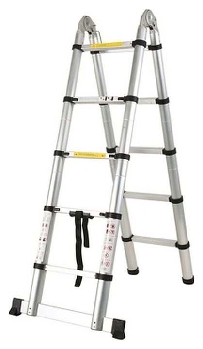 Лестница-стремянка телескопическая Мастер-инструмент МИ 2.5м/5м 8 ступ.