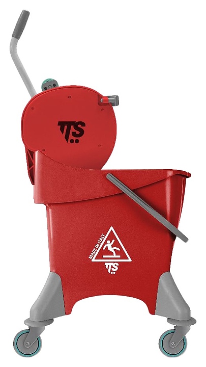 Тележка уборочная TTS Pile с отжимом Dry красная