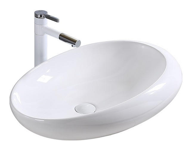 Раковина накладная Mira MR-5936 59х36 см, без отв. под смеситель, керамика