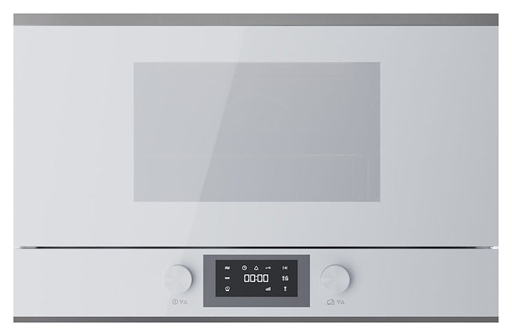 Встраиваемая микроволновая печь Kuppersbusch MR 6330.0 W3 Silver Chrome 2.5 кВт 22 л 595х334х390 мм белое стекло