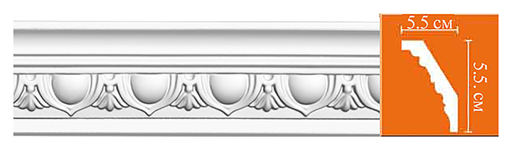 Плинтус потолочный с рисунком Decomaster DT-13 (55x55x2400 мм)