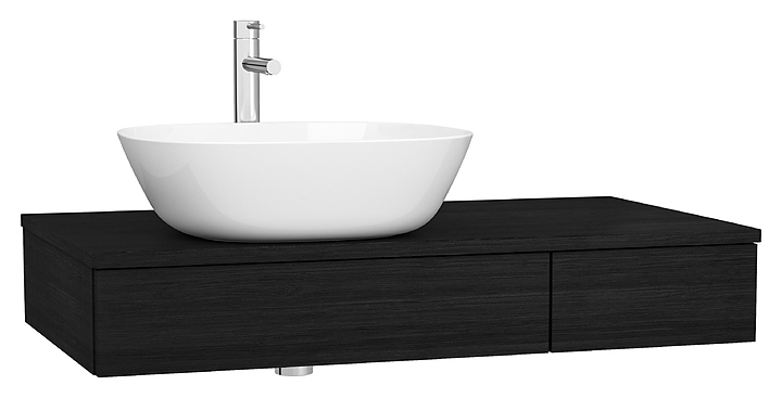 Тумба под раковину Vitra Origin 65673 90 см левая, черный дуб