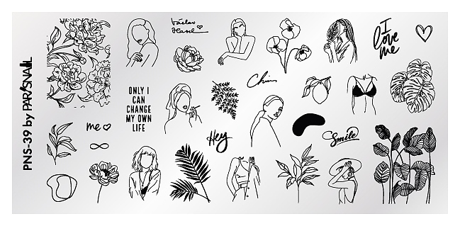 Пластина для стемпинга ParisNail PNS-39 (120х60 мм)