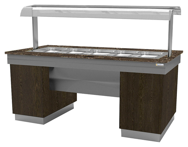 Прилавок тепловой Gastrolux ТМ-2010/5GN/SI Ясень Одесса