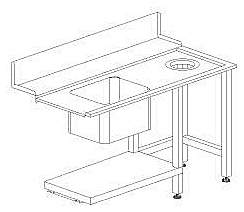 Стол с моечной с ванной Dihr T80 DX