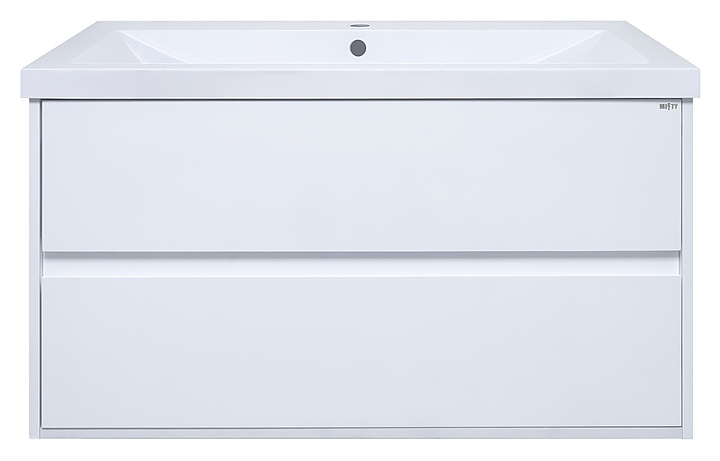 Тумба под раковину Misty Алиса-100 98х50 см, с 2 ящиками, подвесная, белая