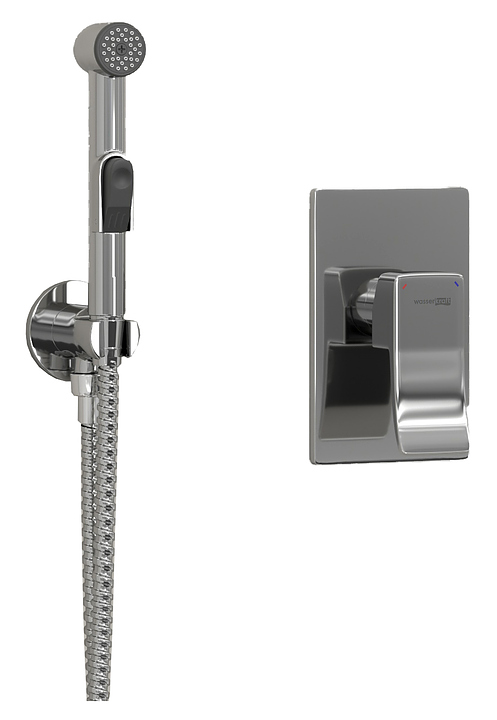 Душ гигиенический встраиваемый Wasserkraft A010656 шланг 100 см, хром