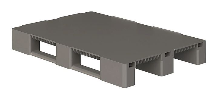 Паллет iPlast 1200x800x150 мм сплошной на 3 полозьях, с бортиком, серый