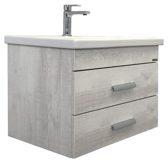 Тумба с раковиной Comforty Никосия-70П дуб белый