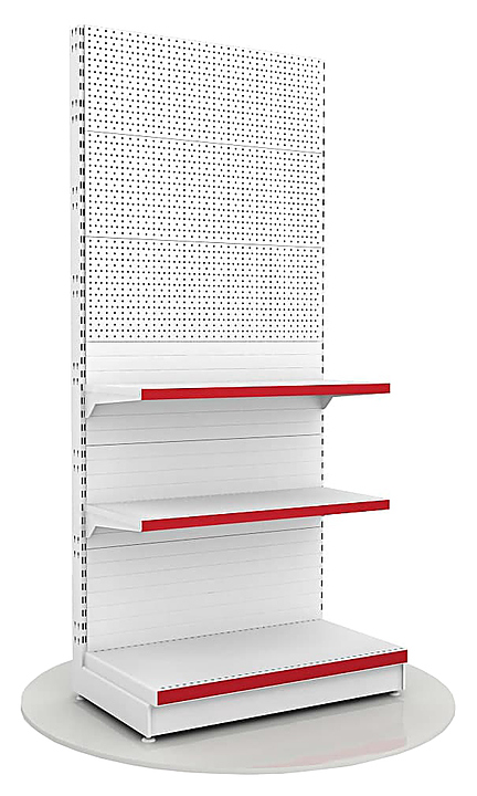 Стеллаж пристенный комбинированный Стандес L=1000, H=2250, G=500 с 3 полками