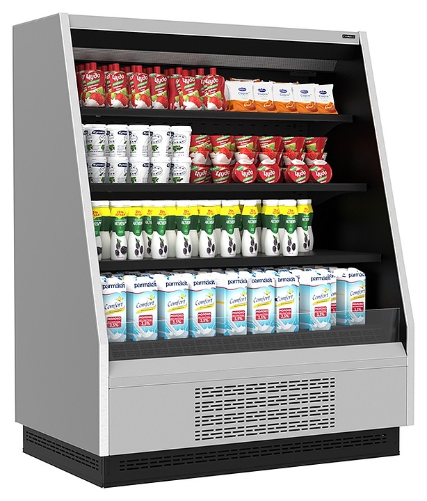 Горка холодильная Carboma F 16-08 VM 1,0-2 версия 2.0 0030 (бок металл с зеркалом) 9006-9005