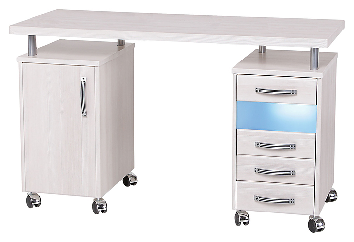 Стол маникюрный Пластэк-Техник одноместный, с 2 тумбами и УФ-блоком