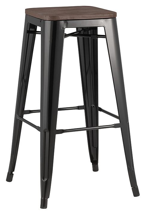 Стул барный Stool Group TOLIX WOOD черный глянцевый