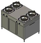 Плита газовая Вулкан KSB04 8874 WOK