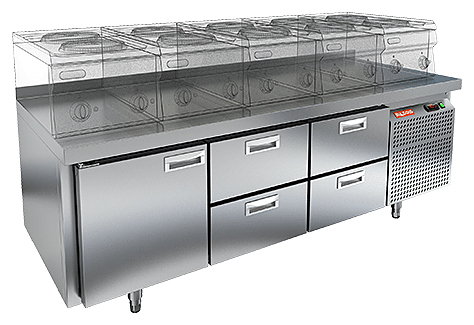 Стол холодильный HICOLD GN 122/TN LT с бортом