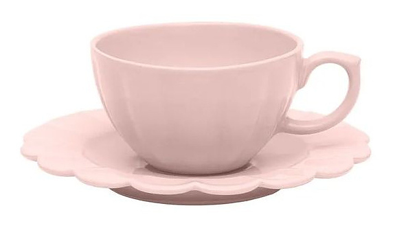 Пара чайная Oxford FLORA DALIA 152328 (чашка 220 мл и блюдце 16 см) розовый