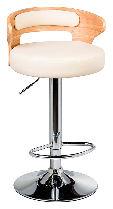 Стул барный DOBRIN 1018-LMZ-N FRED (натуральное дерево, кремовый) 2 шт.