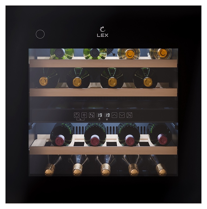 Винный шкаф Lex LWD6036BL dual zone PP черный