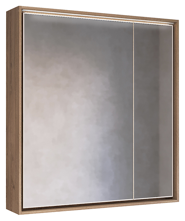 Шкаф зеркальный Raval Frame 75 трюфель с подсветкой