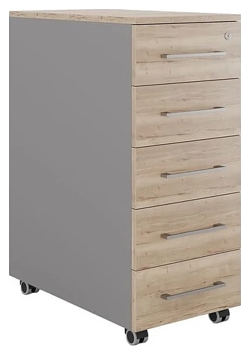 Тумба мобильная КОБОР TМ5-40/80 aluminum/natural