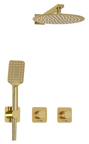 Встраиваемый комплект для душа Wasserkraft Schunter 8200 A8251.306.180.259.285.194.201 золото матовое