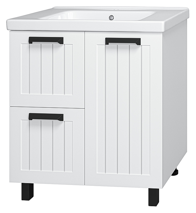 Тумба под раковину Misty Спарта-80 77х70 см, с 2 ящиками, белая