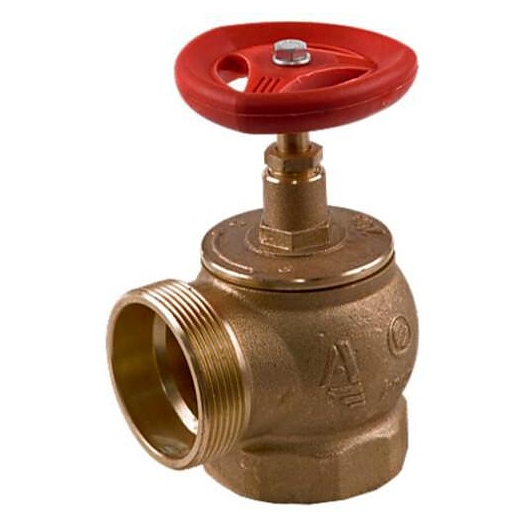 Клапан пожарный Апогей латунь угловой 90 гр КПЛМ 50-1 Ду 50 1,6 МПа муфта-цапка с датчиком положения ДППК 20.5