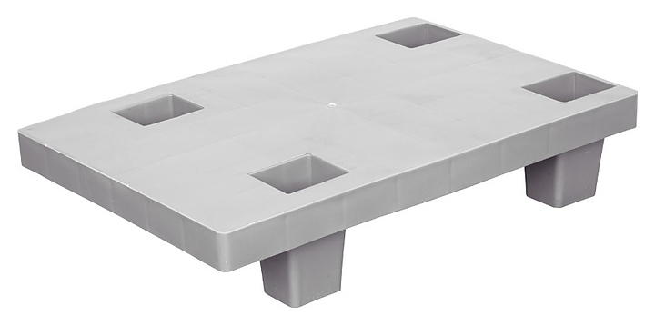 Паллет ТАРА.РУ TR 400-1 600х400х130 мм (сплошной на 4 ножках) серый