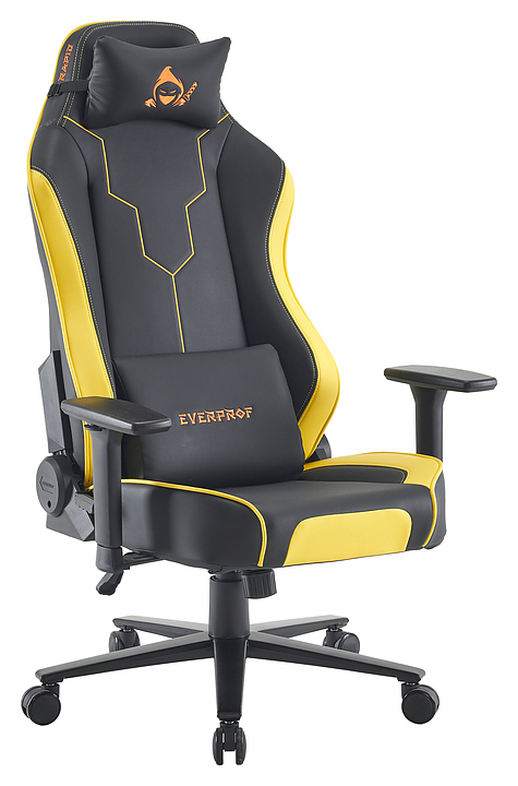 Кресло геймерское Everprof Rapid (экокожа) черно-желтое