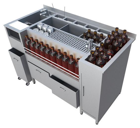 Станция коктейльная BARMADE 2020 (1500х700х900 мм) с ящиками