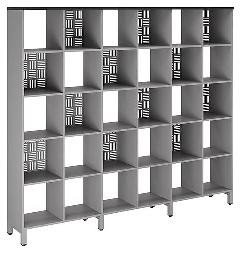 Стеллажная система КОБОР SQ-5X6 aluminum/wood