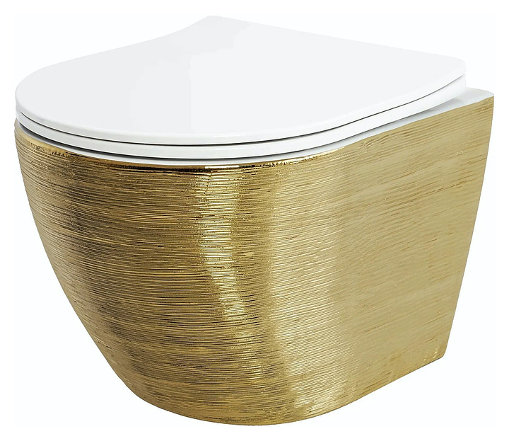 Унитаз подвесной Grossman GR-4455GWLS сиденье с микролифтом, золотой