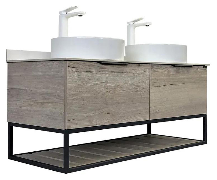 Тумба с раковиной Comforty Порто-120-2 дуб дымчатый