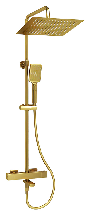 Душевая система с термостатическим смесителем Wasserkraft A199.260.201.BG Thermo матовое золото