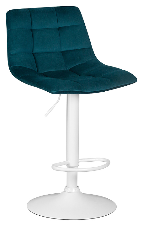Стул барный DOBRIN 5017_WhiteBase-LM TAILOR WHITE (морского цвета велюр, белый металл)