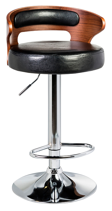 Стул барный DOBRIN 1018-LMZ-N FRED (коричневое дерево, черный) 2 шт.