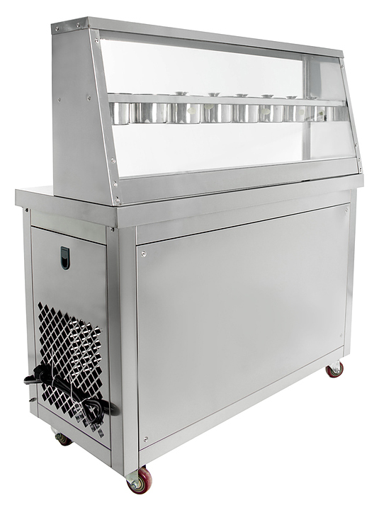 Фризер для жареного мороженого Foodatlas KCB-2Y (контейнеры, стол для топпингов, система контроля температуры)