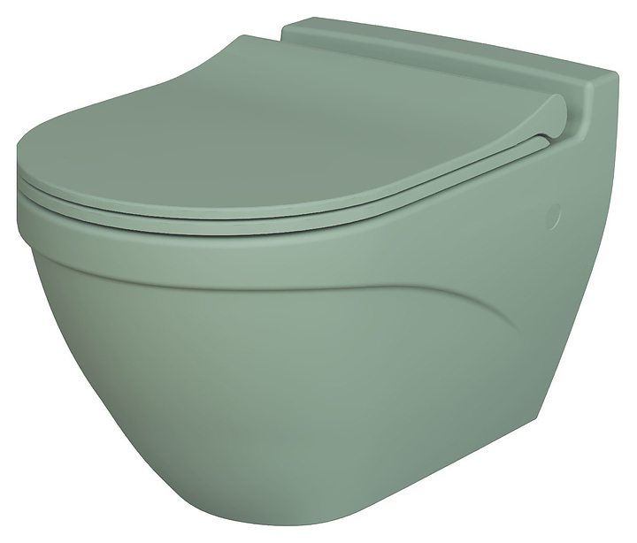 Унитаз подвесной с крышкой-сиденьем Ambassador Nord 133T21001-132T21001S мятный матовый