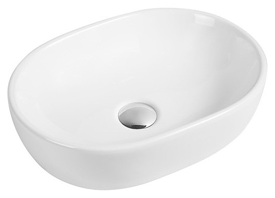 Раковина накладная Mira MR-4734M 48х34 см, без отв. под смеситель, керамика