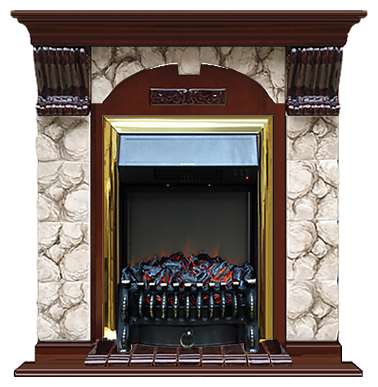 Камин Glenrich Арочный Fobos BR Карелия красное дерево