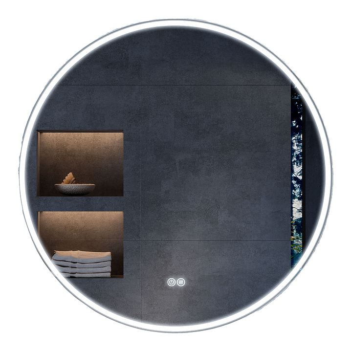 Зеркало Vincea LED VLM-3DE800-2 80×80 см, c подсветкой, сенсорным выкл., функц. анти-пар и диммером